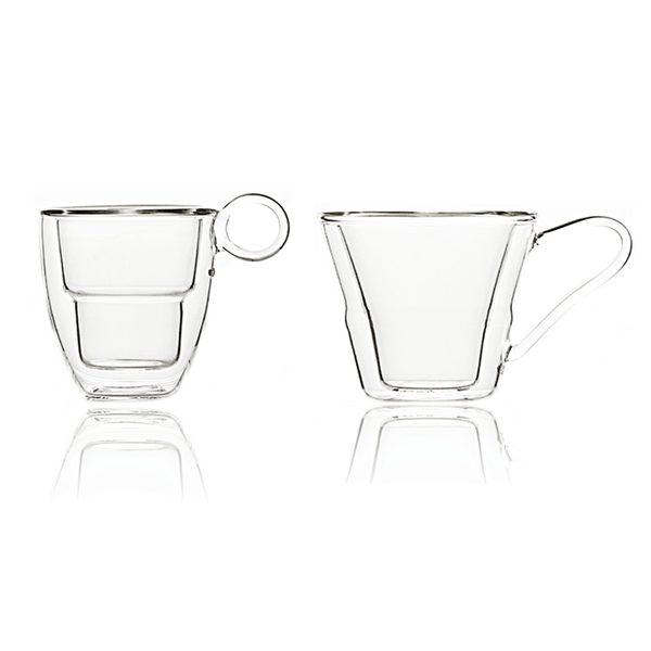 2Pcs Double Wall Glass Cup