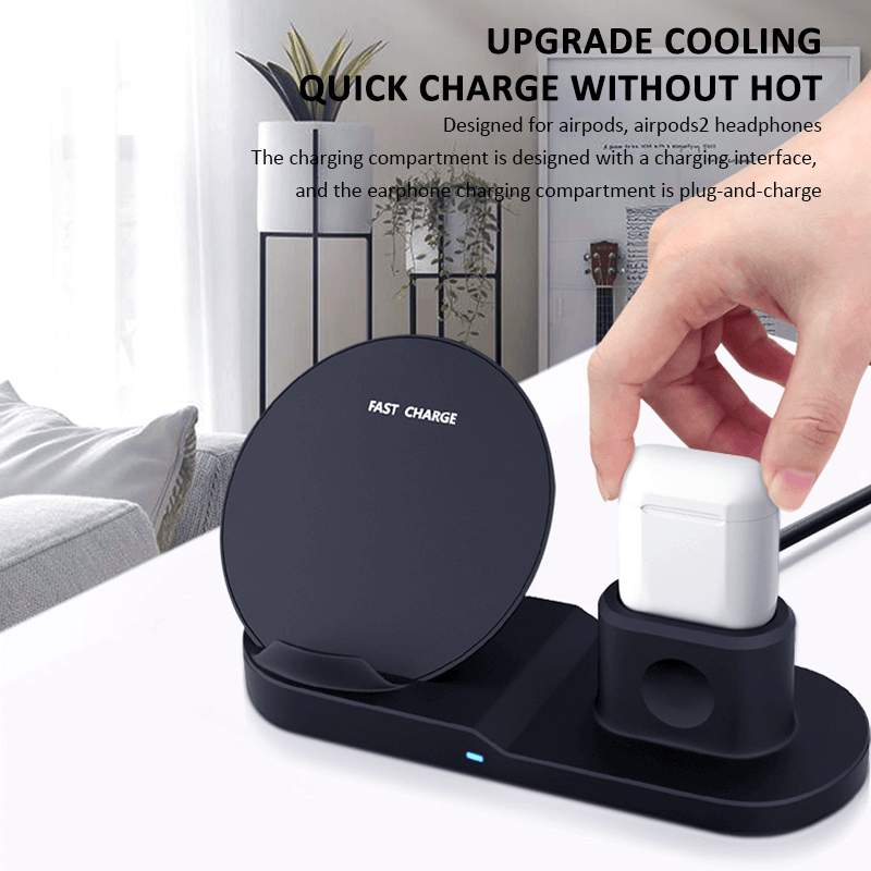 3 in 1 Fast Wireless Charger Stand For Mobile Phone Tablets Apple Watch etc