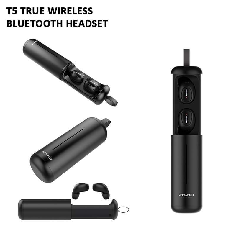 Awei T5 True Wireless Earbuds With Charging Case Waterproof